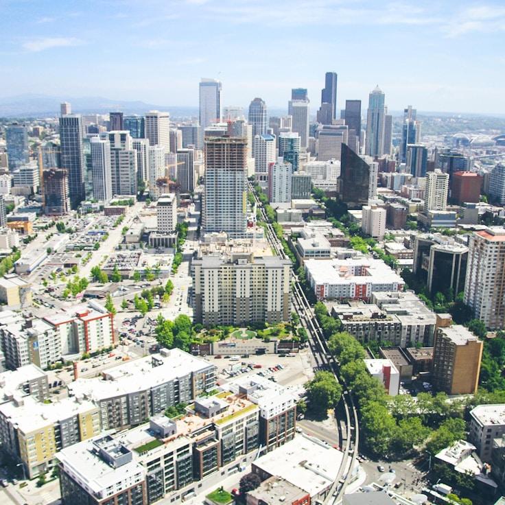 Families relaxing in a mall food court area
